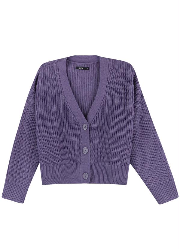 Enfim - Cardigan Lavanda em Tricô