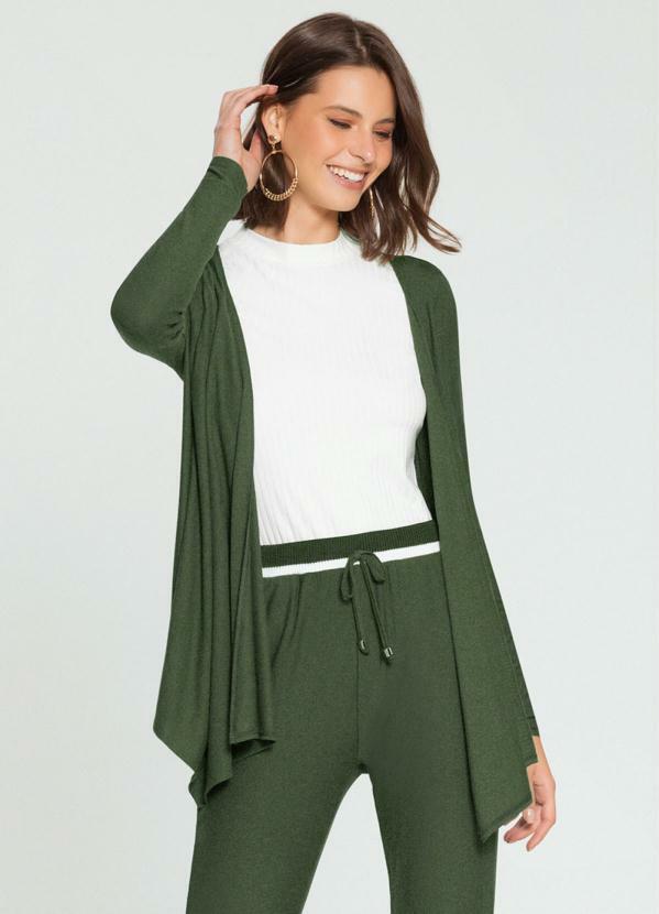 Lunender - Cardigan M.Crepe Viscose C/Ela Verde