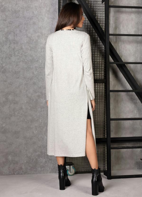 Outlet - Cardigan Mescla com Bolsos e Detalhe nos Ombros 2