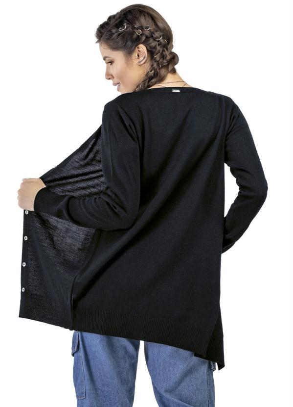 Angel - Cardigan Tricot Basic Preto 2