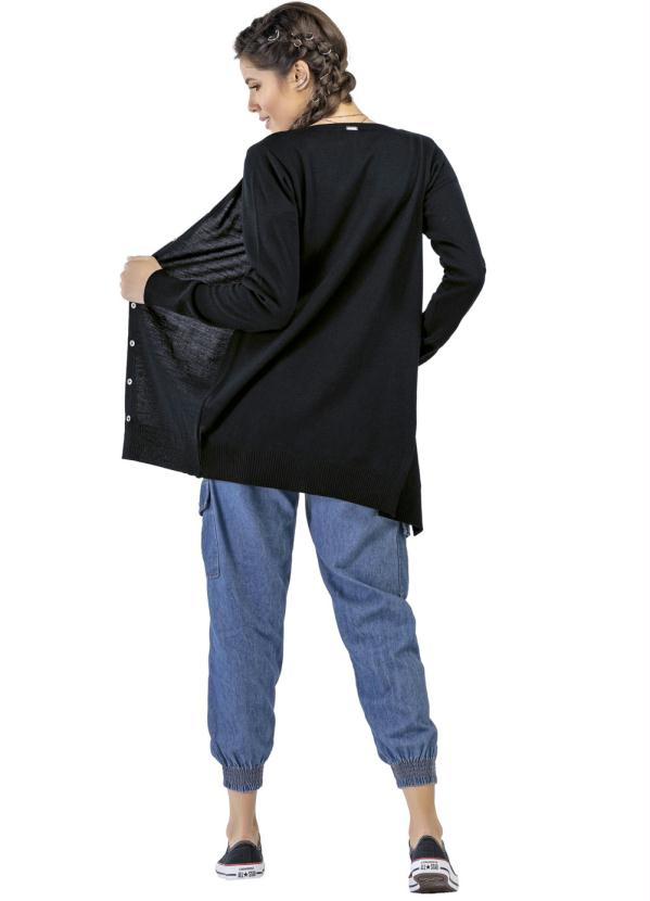 Angel - Cardigan Tricot Basic Preto 4