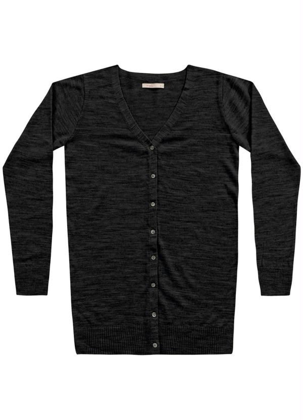 Angel - Cardigan Tricot Basic Preto 5