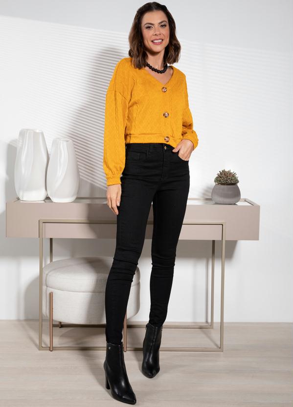 Quintess - Casaco Caramelo em Malha Jacquard 3