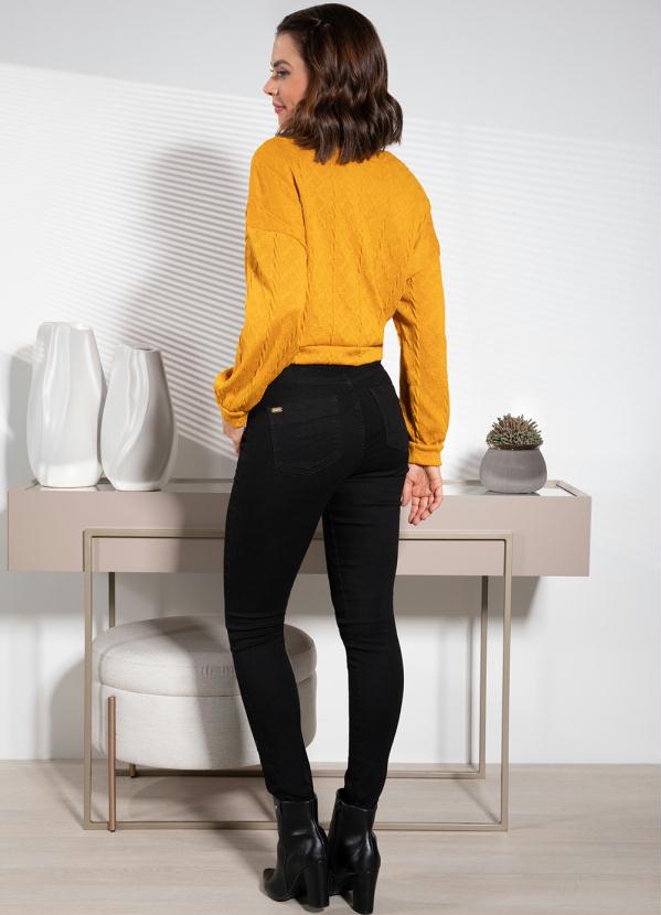 Quintess - Casaco Caramelo em Malha Jacquard 4