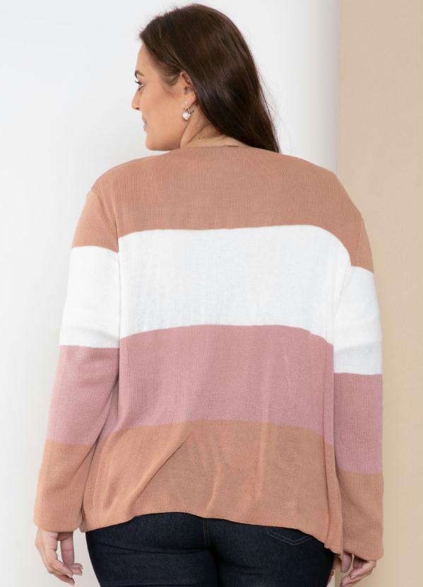 Quintess - Casaco Tricolor Rosa com Pontas 6