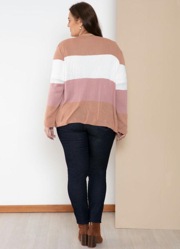 Quintess - Casaco Tricolor Rosa com Pontas 8