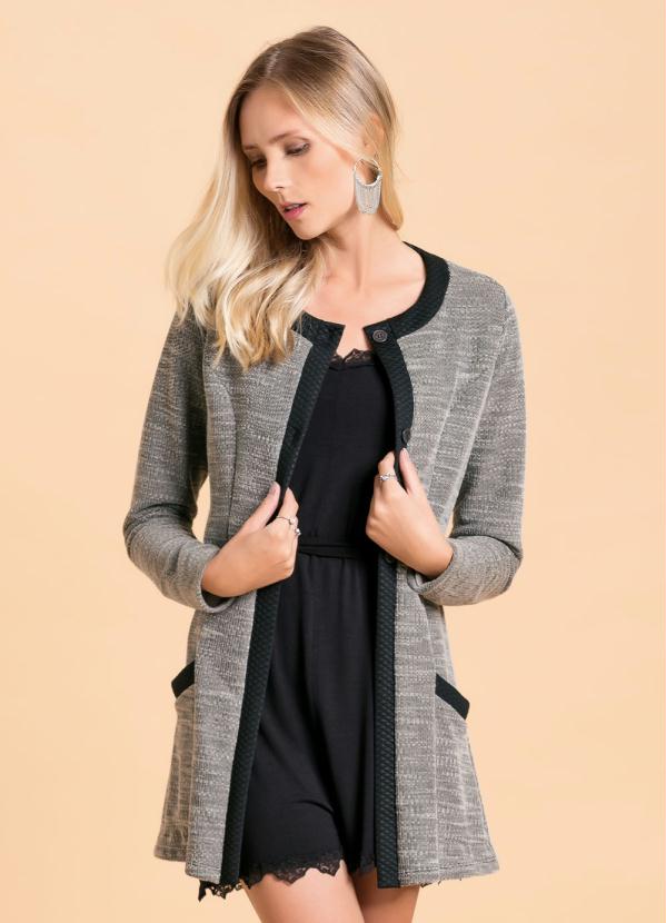 Quintess - Casaco com Bolsos Preto e Branco Quintess