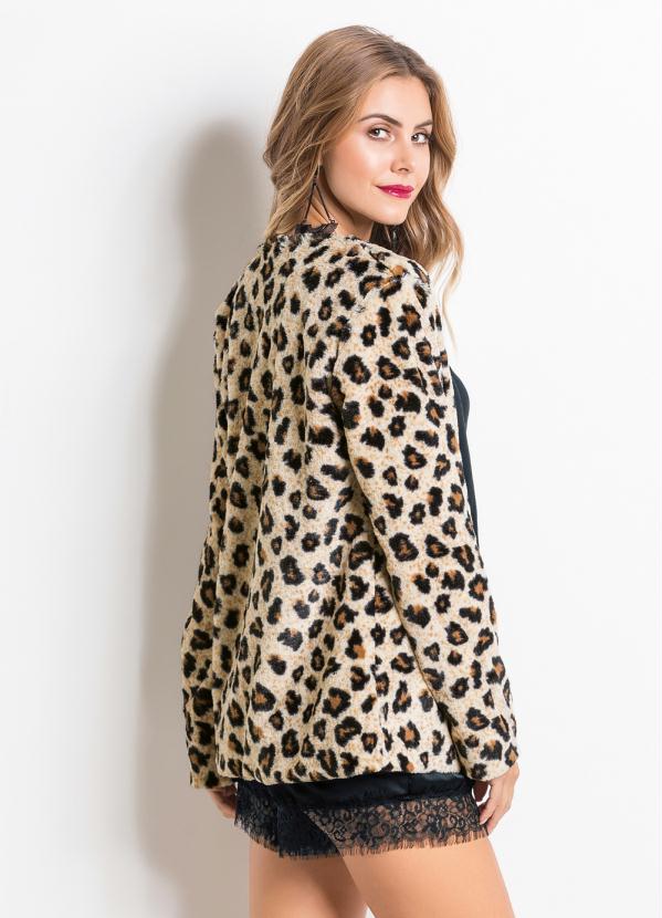 Quintess - Casaco de Pelo Sintético Animal Print Quintess 3