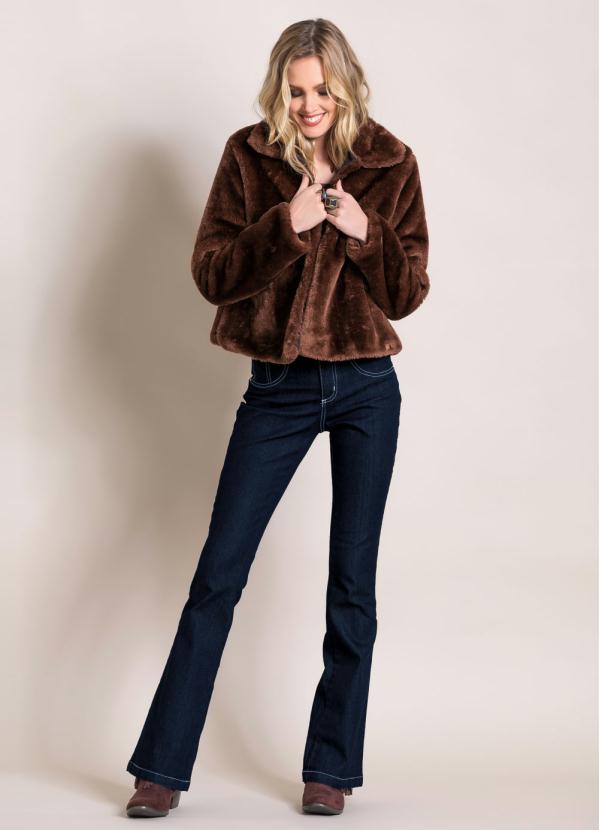 Quintess - Casaco de Pelos Marrom Quintess 3