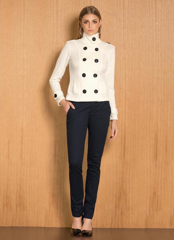 Quintess - Casaco de Tricô Estilo Militar Off-White 3