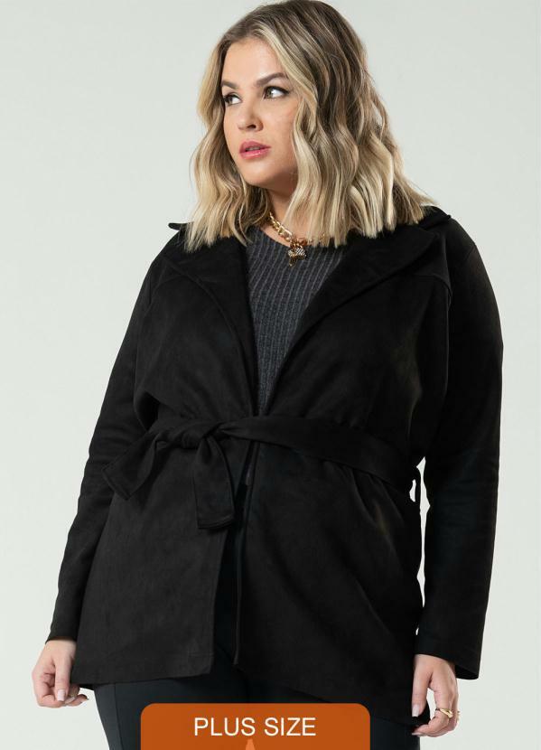 Secret Glam - Casaco Feminino em Suede Soft Preto