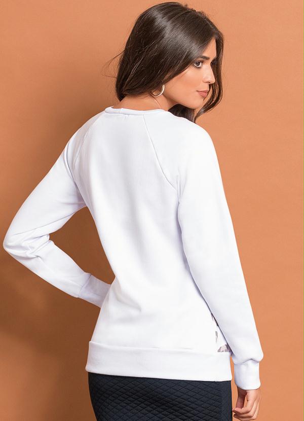 Quintess - Casaco Moletom Estampa de Pugs Branco 2