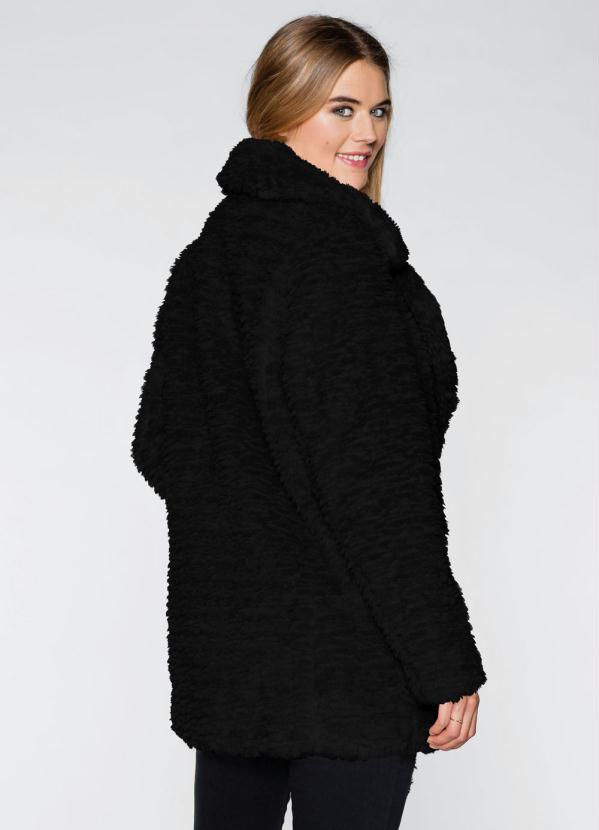 bonprix - Casaco Oversized com Pelo Sintético Preto 2