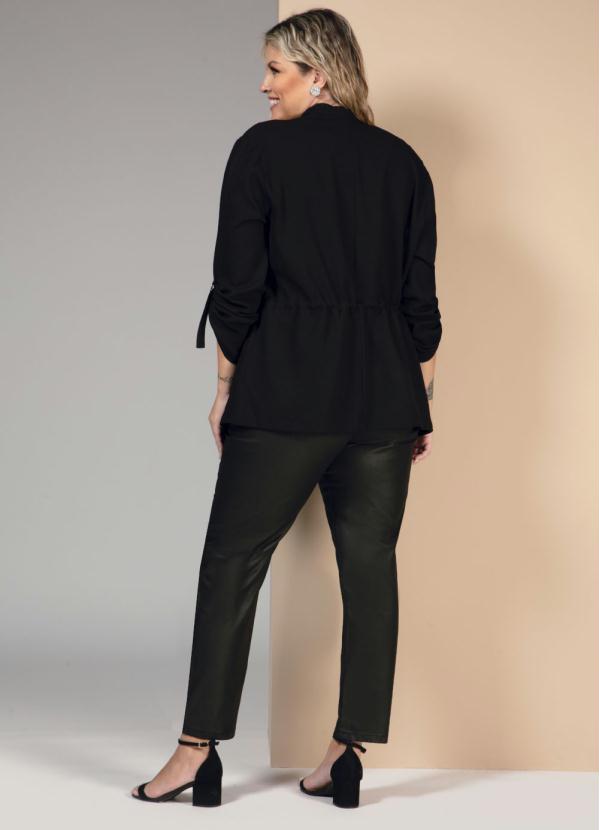 Quintess - Casaco Preto com Amarração nas Mangas e Cintura 8