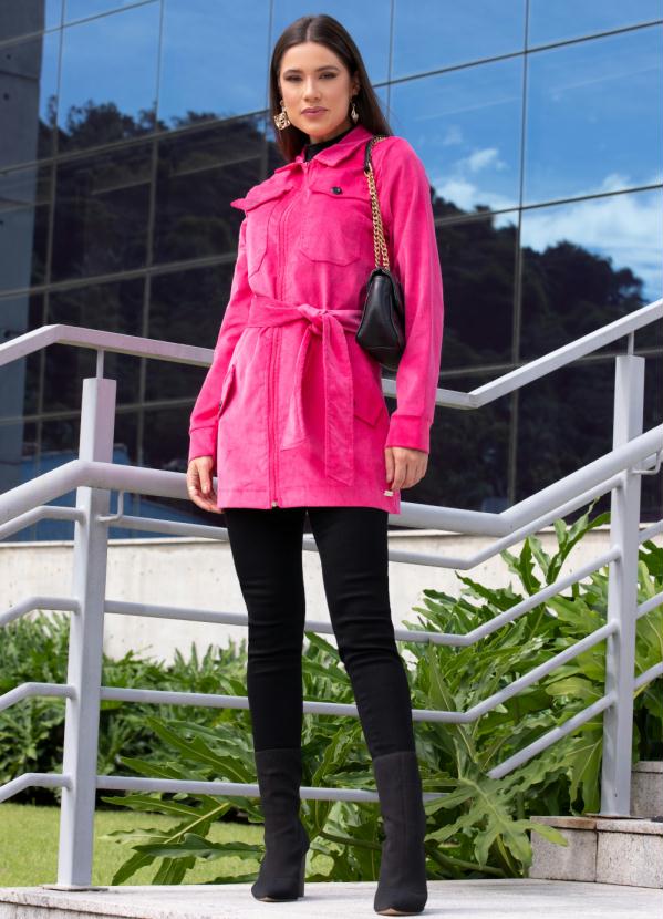 Quintess - Casaco Rosa com Faixa 2