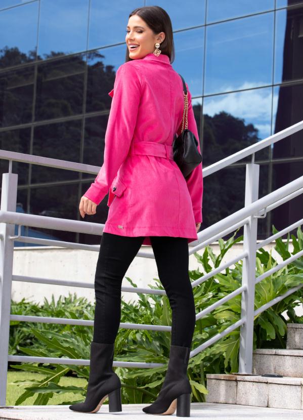 Quintess - Casaco Rosa com Faixa 3