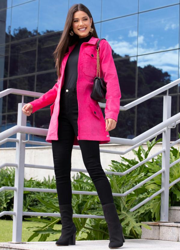 Quintess - Casaco Rosa com Faixa 4