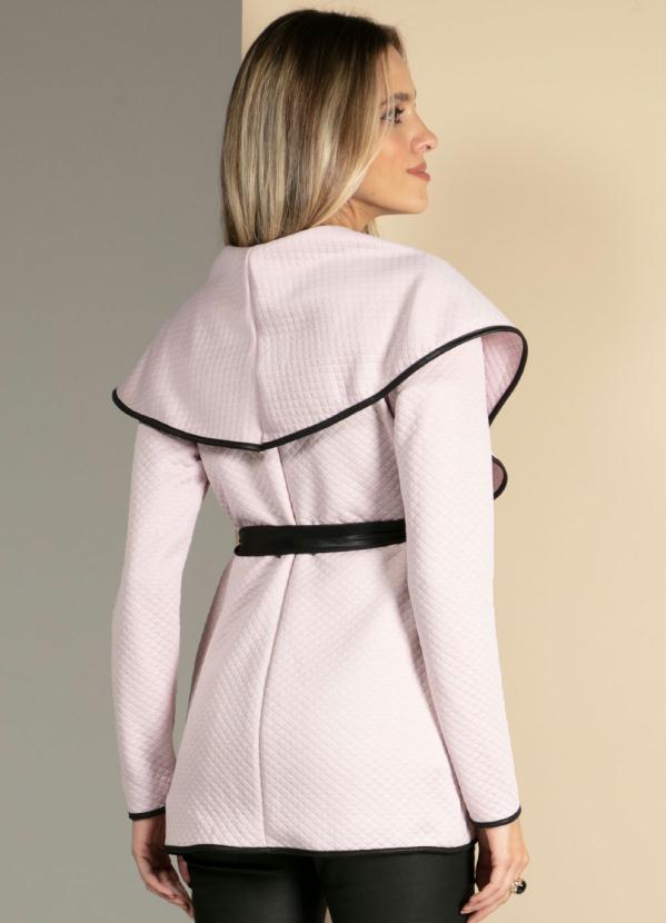 Quintess - Casaco Rosê em Matelassê com Faixa para Cintura 2