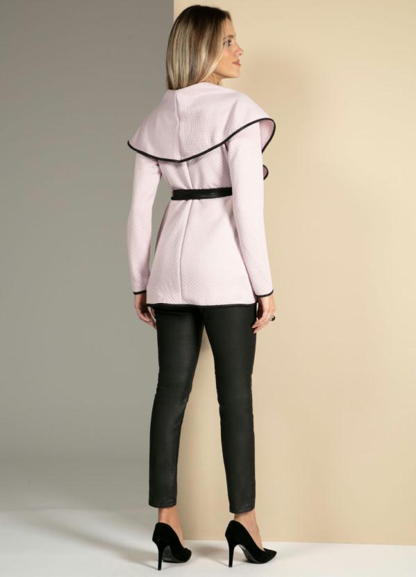 Quintess - Casaco Rosê em Matelassê com Faixa para Cintura 4