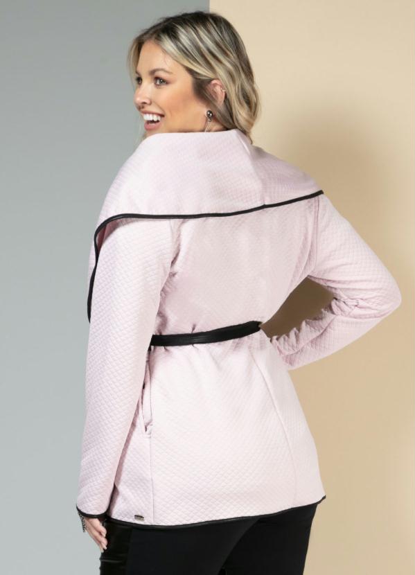 Quintess - Casaco Rosê em Matelassê com Faixa para Cintura 6