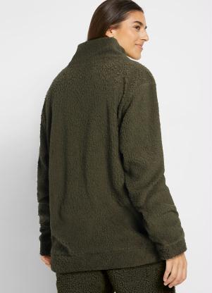 bonprix - Casaco Teddy Verde - BONPRIX