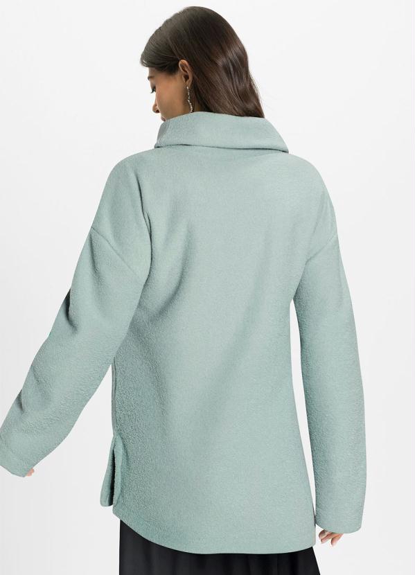 bonprix - Casaco Verde Claro em Plush Boucle 2