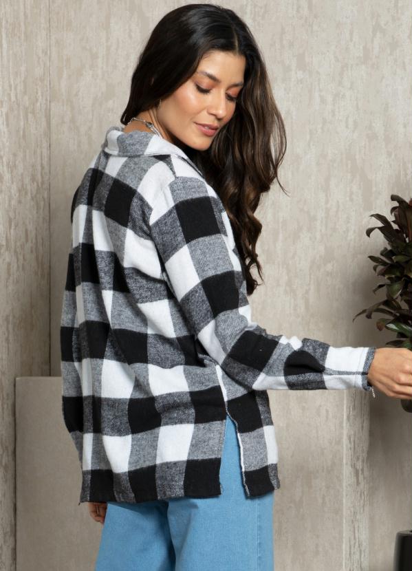 Quintess - Casaco Xadrez com Fendas nas Laterais 2