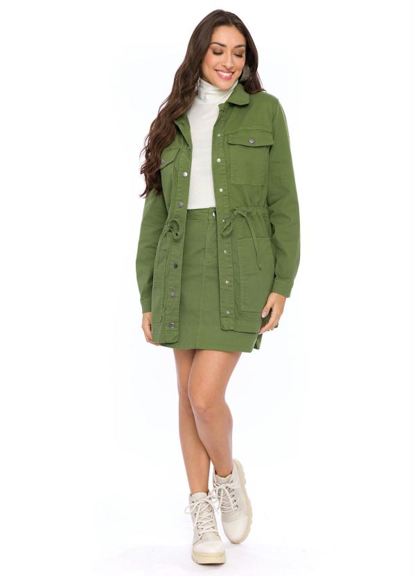 Doce Trama - Parka em Sarja Verde 3