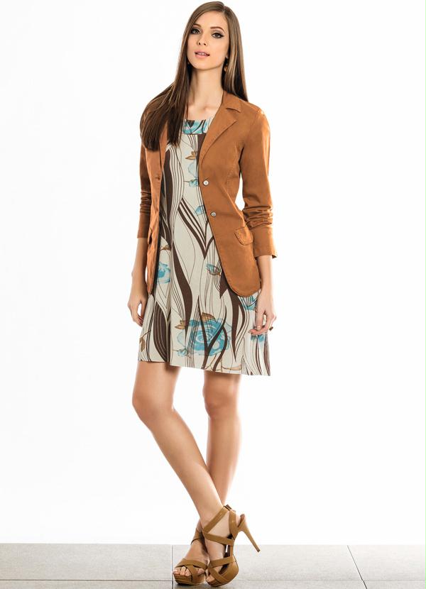 Quintess - Blazer Caramelo em Sarja 4