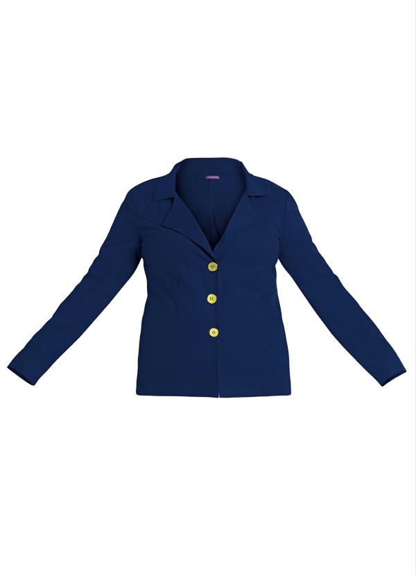 Marguerite - Blazer com Botões Dourados Azul Plus Size 5