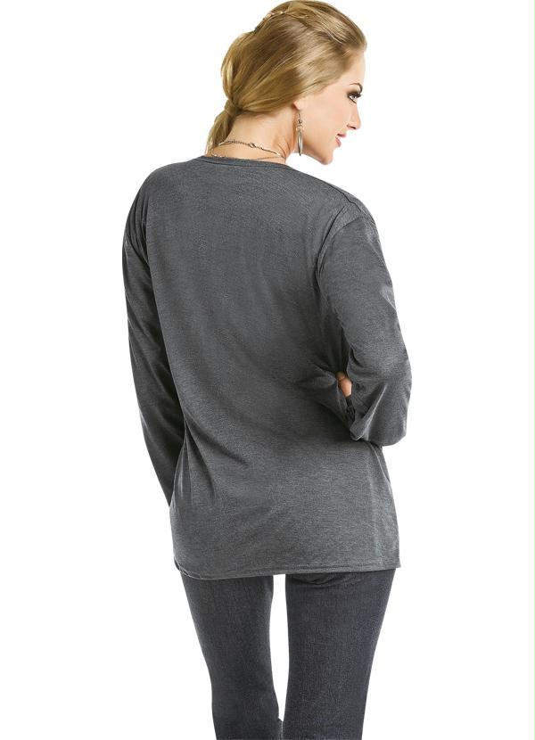 Outlet - Cardigan Cinza com Bolsos Frontais 6