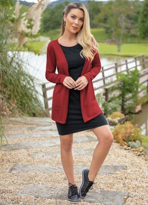 cardigan vermelho longo