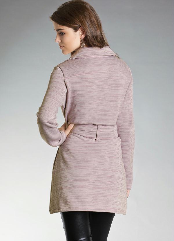 Quintess - Casaco Sobretudo Rosa Mescla 2