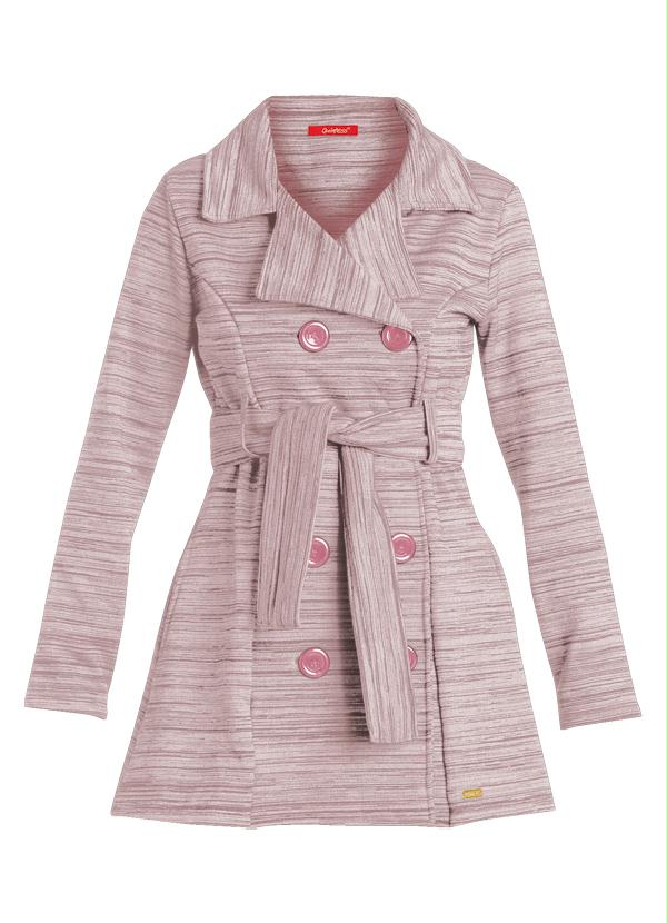 Quintess - Casaco Sobretudo Rosa Mescla 3