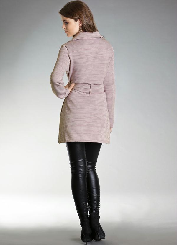 Quintess - Casaco Sobretudo Rosa Mescla 6