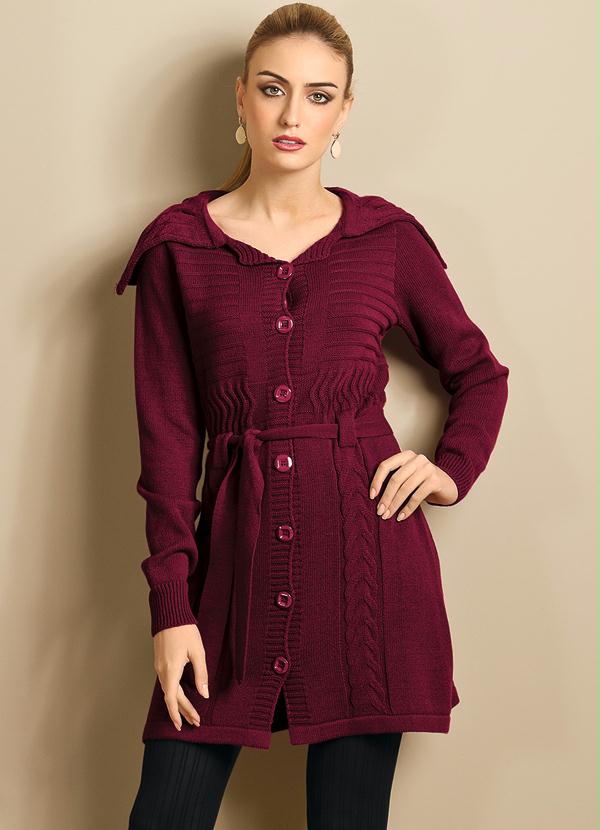 sobretudo feminino bordo