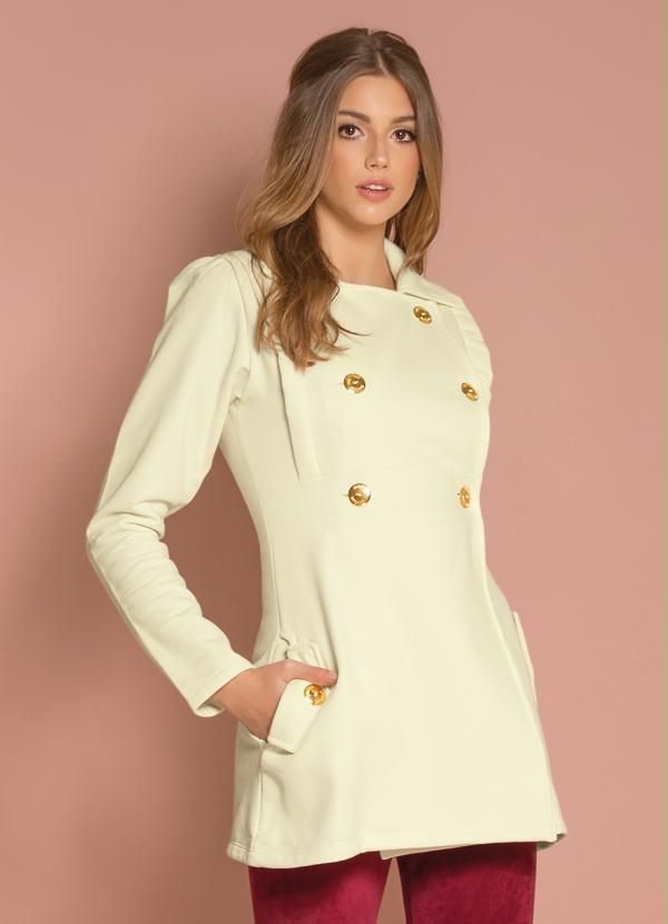 Quintess - Sobretudo Estilo Militar Marfim