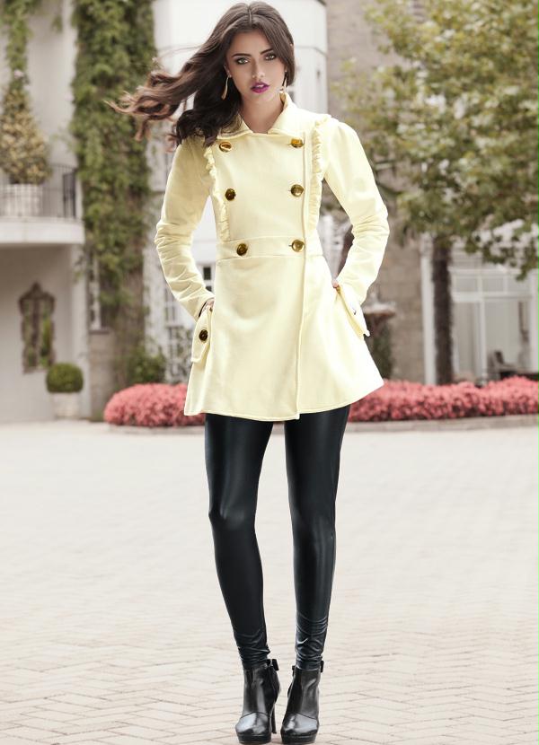 Quintess - Sobretudo Estilo Militar Marfim 4