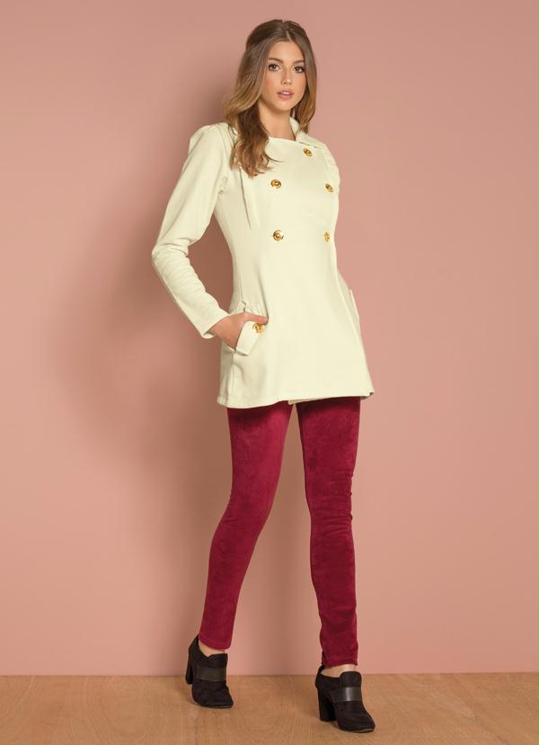 Quintess - Sobretudo Estilo Militar Marfim 6