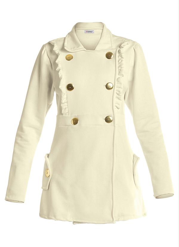 Quintess - Sobretudo Estilo Militar Marfim 8