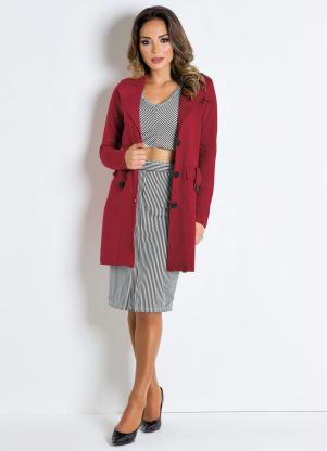 sobretudo feminino bordo