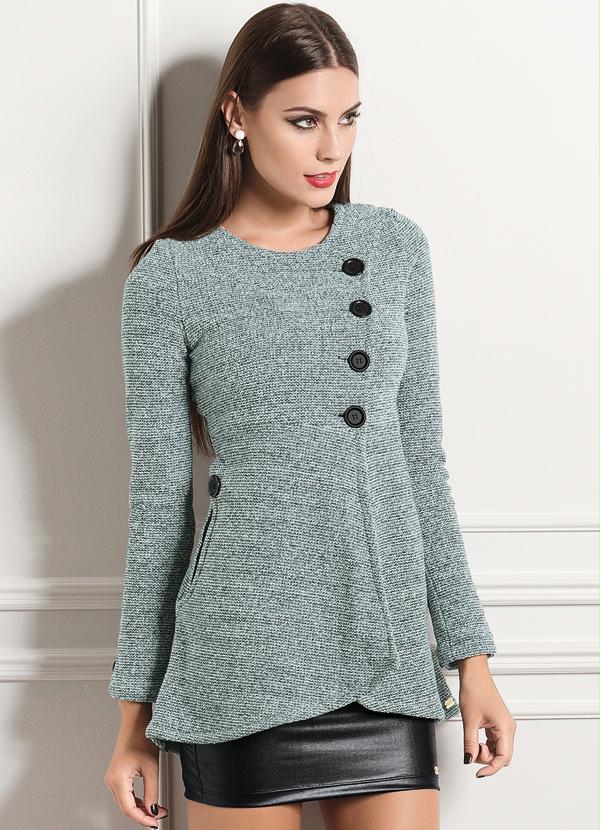 Quintess - Sobretudo Tweed Chumbo