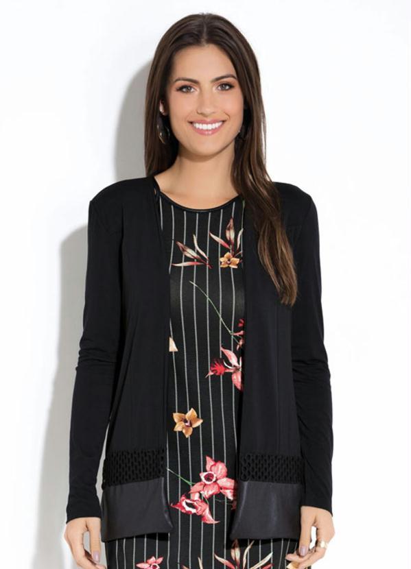 Quintess - Casaquinho Quintess Preto com Recortes