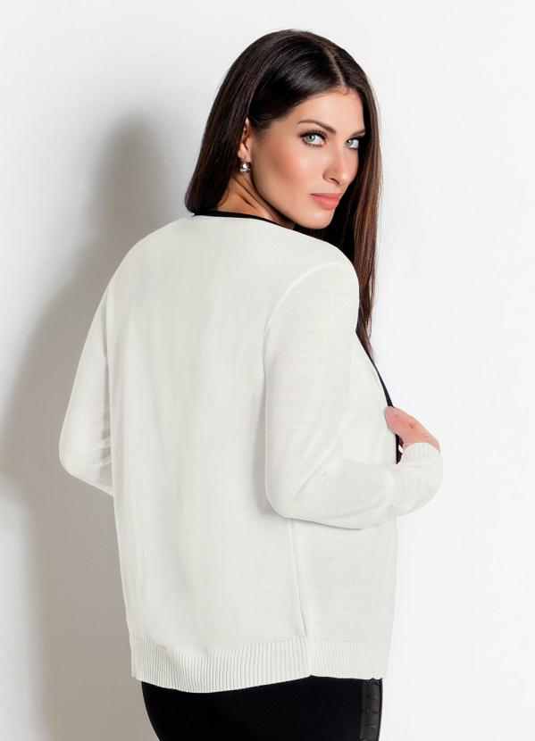 Rosalie - Conjunto Cardigan e Blusa Preto e Branco 3