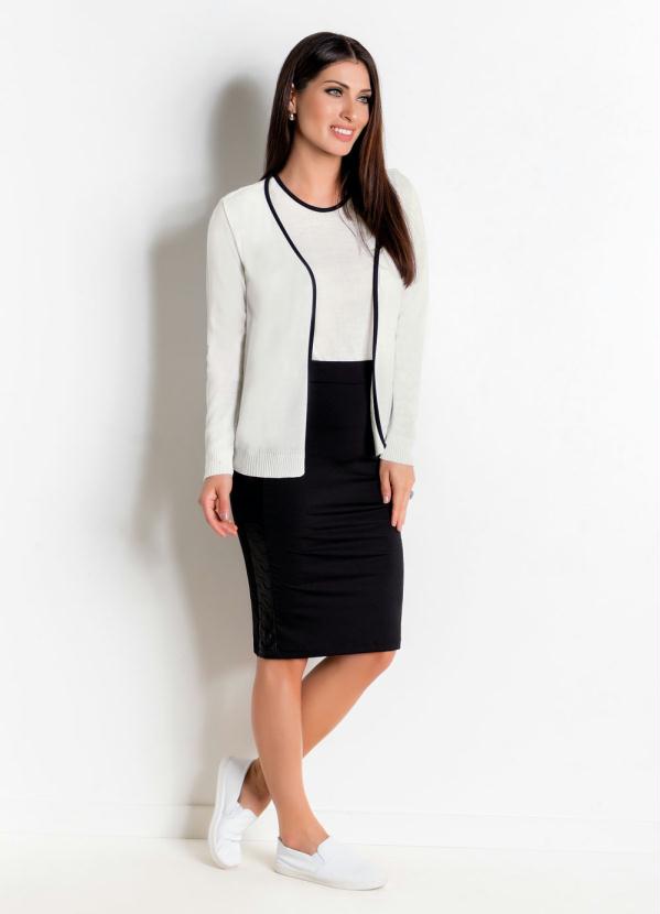 Rosalie - Conjunto Cardigan e Blusa Preto e Branco 4