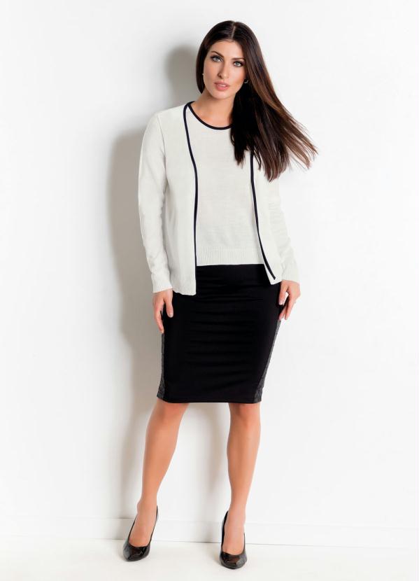 Rosalie - Conjunto Cardigan e Blusa Preto e Branco 5