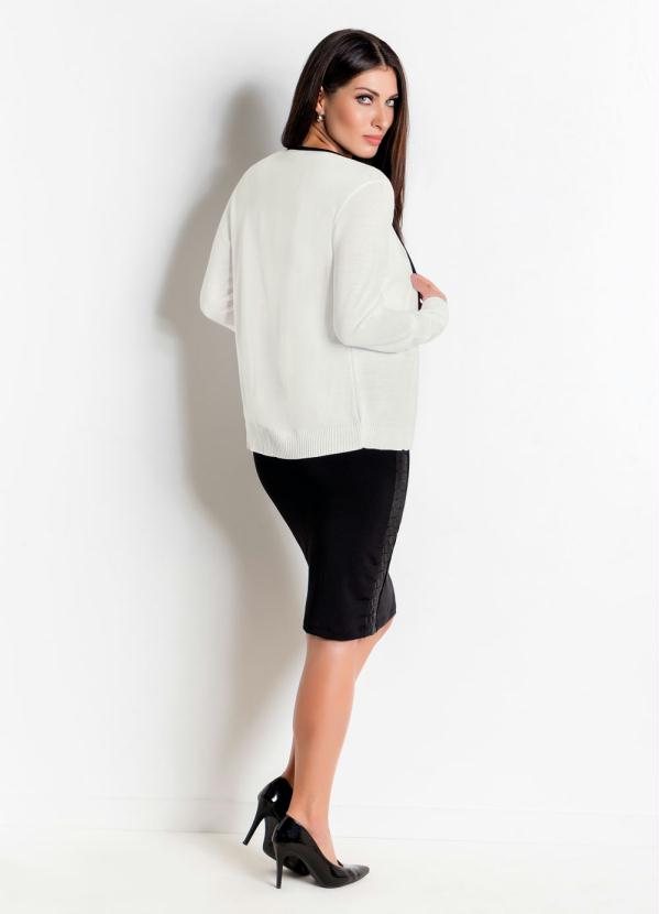 Rosalie - Conjunto Cardigan e Blusa Preto e Branco 8