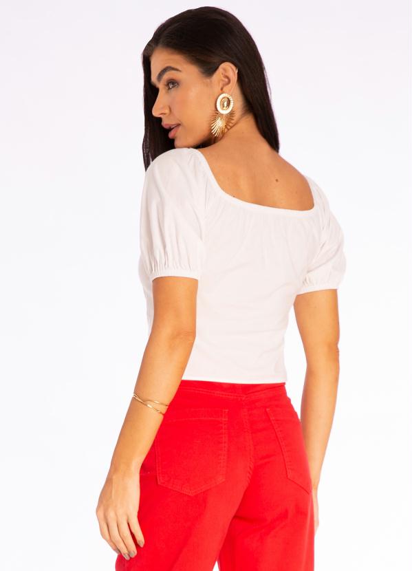 Doce Trama - Blusa Ciganinha com Argola Branco 2