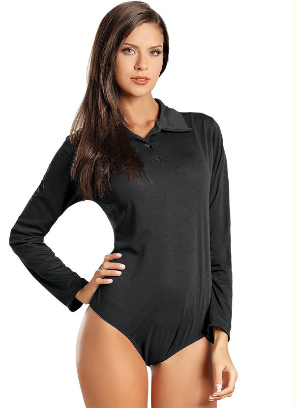 Outlet - Colant Preto com Gola e Botões 6