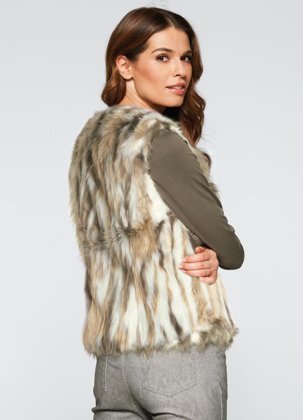 bonprix - Colete de Pelo Sintético Branco 3